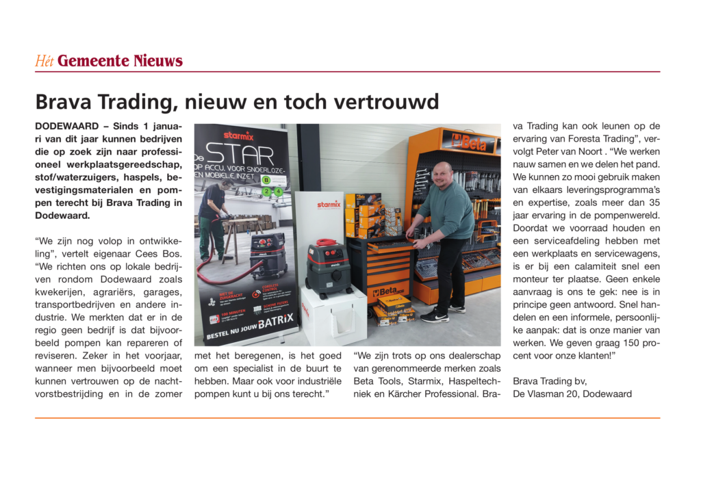 Gemeentenieuws Dodewaard Brava Trading